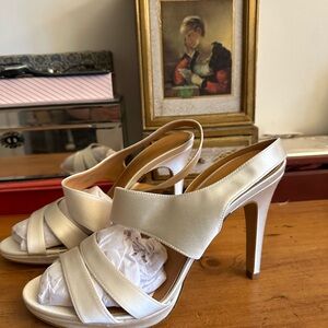 Elegant Cream High Heel Sandals